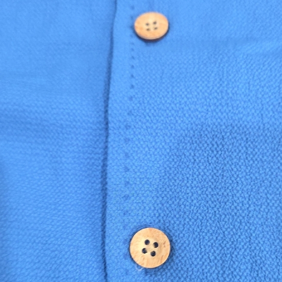 Kenneth Cole Blue Casual Button Down Shirt Short Sleeves - Picture 10 of 10